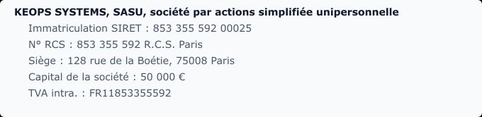 Informations éditeur du site